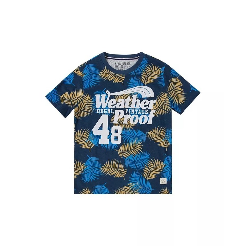 WeatherProof Vintage Graphic Print Boys M (10-12) Tee Shirt Navy Blue
